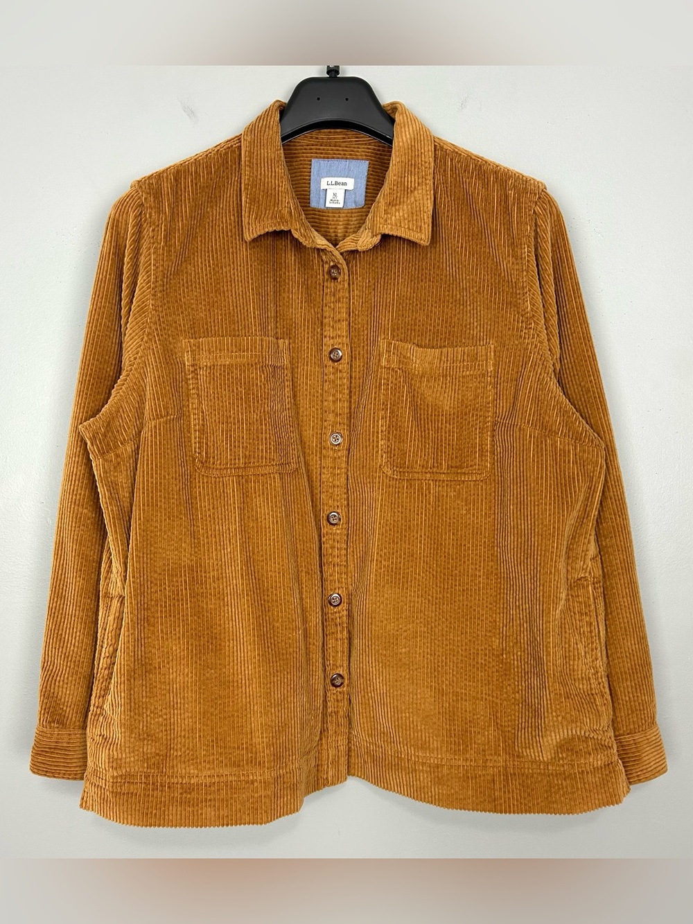 L.L. Bean Comfort Corduroy Relaxed Shirt Jacket Women’s Size XL Petite Pockets